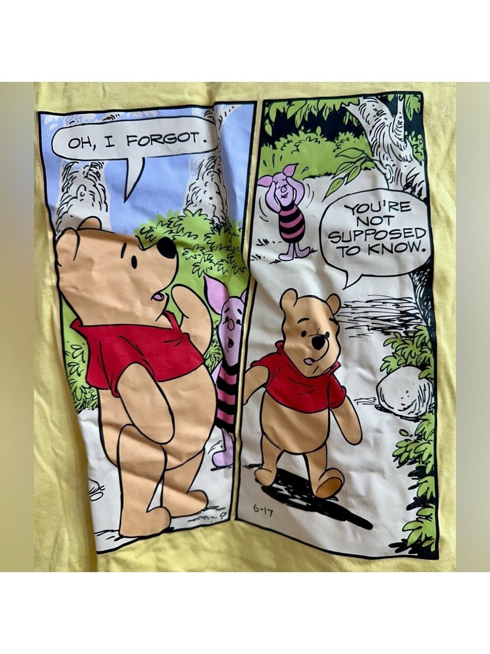 Disney/Primark Winnie the Pooh & Piglet Comic Yellow Short Sleeve 100% Cotton T